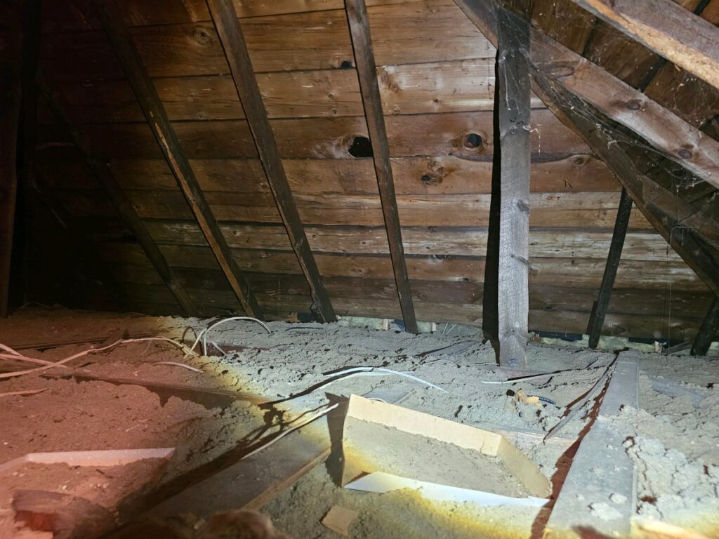 attic vermiculite asbestos insulation removal norfolk ma 1 attic vermiculite asbestos insulation removal norfolk ma 1 A Challenging Attic Asbestos Insulation Removal in Norfolk, MA
